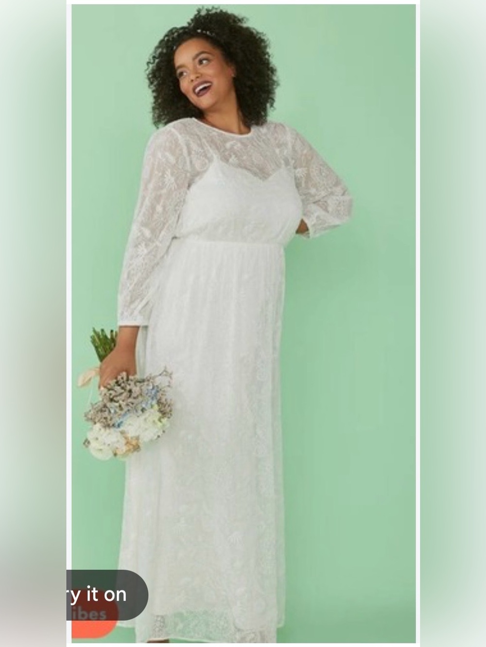 NWT ModCloth Lace Long Sleeve Embroidered Maxi Dress